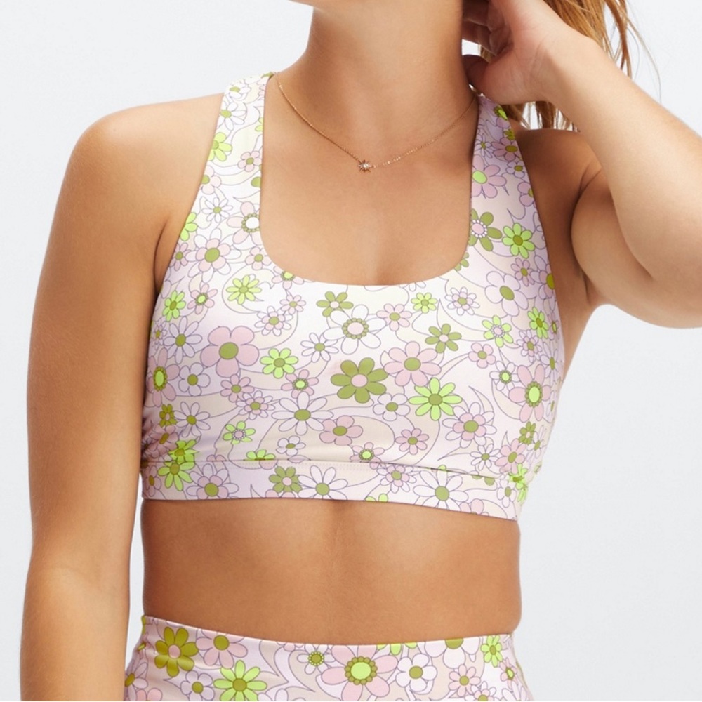 Fabletics XL Kessler Medium-Impact Sports Bra NWT Retro Floral/Pixie